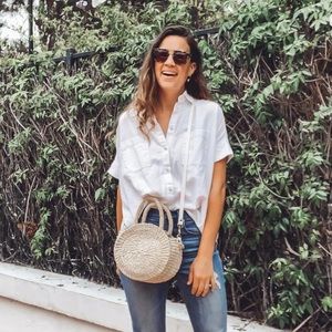 Madewll White Cotton Courier Button Down Shirt